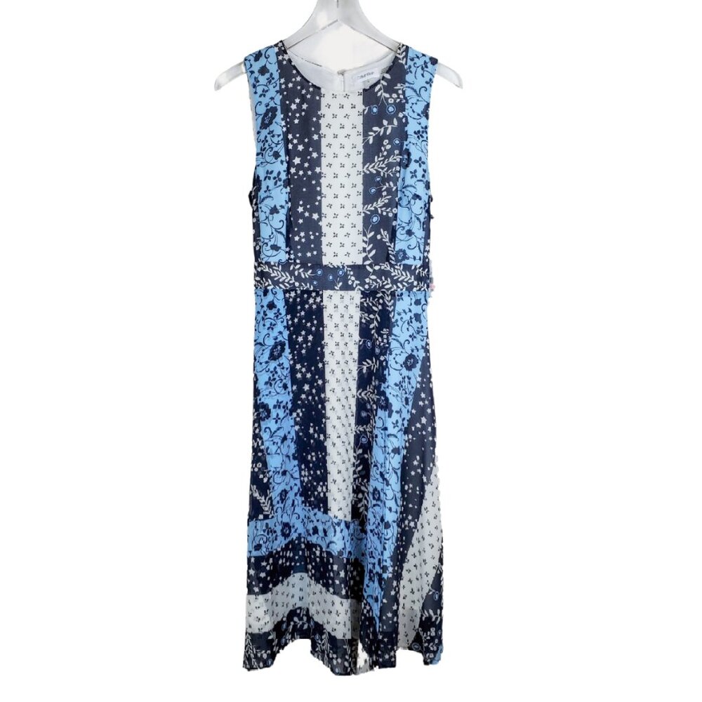 Calvin Klein Patchwork Wrap-Style Midi Dress NWT